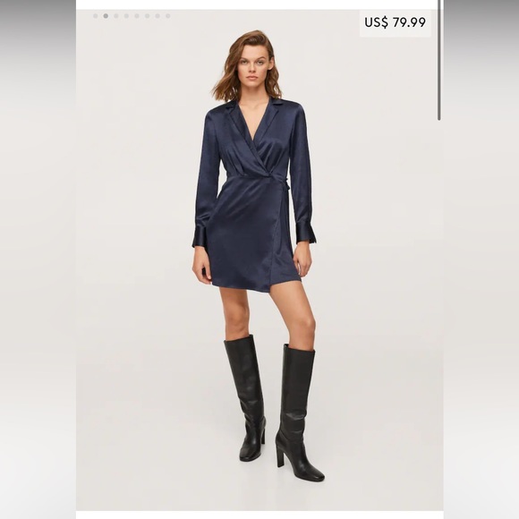 Wrapped satin dress - Picture 2 of 6